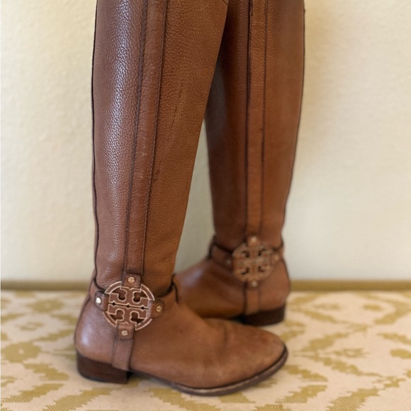 Tory Burch Shoes - Tory Burch Brown Heeled Boots with Medallion